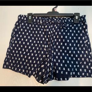 Loft Navy Patterned Shorts